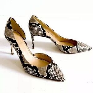 NEW Without Box JCREW Lucie Pumps in Snake-Embossed Leather D’Orsay Sexy Heels